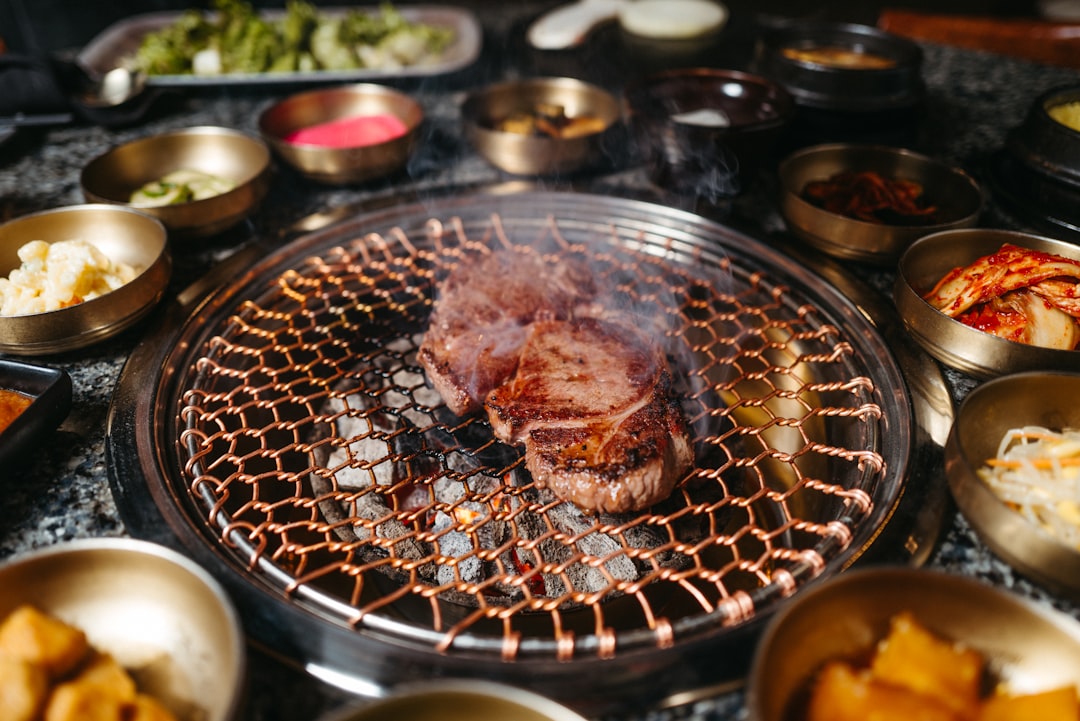 韓国の高級料理コースの美しい盛り付け